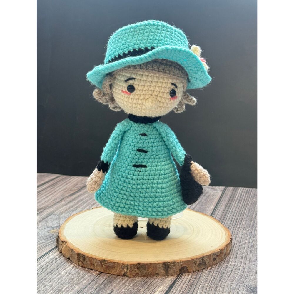 Queen Elizabeth II Handmade Crochet Doll 12”